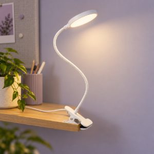 Eglo casetto lampada a pinza led 3,8w 3000k 49,2cm per ufficio moderna bianca