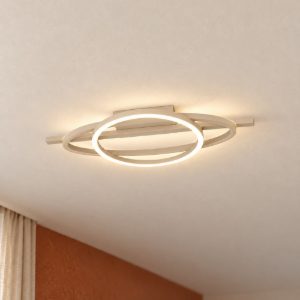 Eglo planillo plafoniera led 21w cct 2700k 6500k 55cm per soggiorno moderna anello ed ellisse sabbia