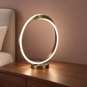 Eglo camerota lampada da tavolo led 10w cct 2700k 6500k 44cm per camera da letto moderna bronzo scuro