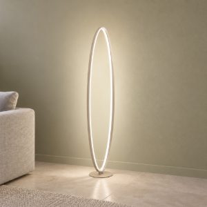 Eglo camerota piantana led 45w cct 2700k 6500k 142,5cm dimmerabile per soggiorno moderna sabbia