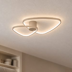 Eglo leporano plafoniera led 34w cct 2700k 6500k 60cm per soggiorno moderna sabbia