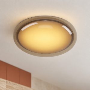 Eglo conistarino plafoniera led 12w cct 2700k 6500k 30cm moderna bianca e marrone