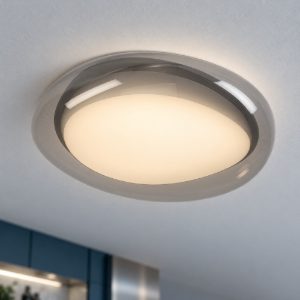 Eglo conistarino plafoniera led 12w cct 2700k 6500k 30cm moderna bianca e grigio fumé