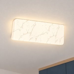 Eglo allerona plafoniera led 12w cct 2700k 6500k 28,5cm moderna bianca effetto marmo