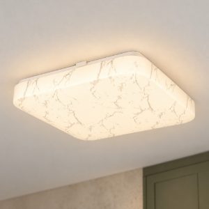 Eglo allerona plafoniera led 16w cct 2700k 6500k 27cm per cucina moderna bianca effetto marmo