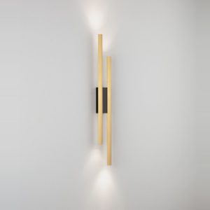 Applique led 11w cct 2700k 4000k moderna lineare oro ottone per soggiorno