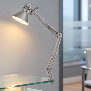 Eglo firmo lampada da scrivania e27 82cm per ufficio moderna argento