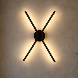 Applique da parete led 16w cct 2700k 3000k 4000k nera minimalista