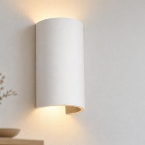 Applique in gesso da parete 11cm moderna cilindro bianca per soggiorno