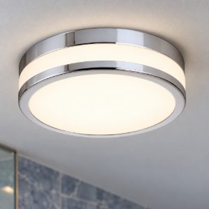 Eglo palermo plafoniera led 10,8w 3000k 22,5cm ip44 per bagno moderna cromo