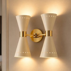 Applique classica oro per soggiorno stilnovo megafono