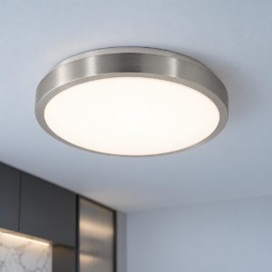 Eglo competa 1 plafoniera led 15,6w 3000k 24,5cm per cucina moderna bianca e nichel