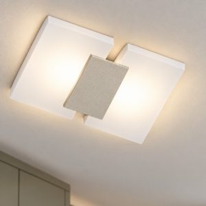 Eglo metrass 2 plafoniera led 9w 3000k 20cm moderna nichel