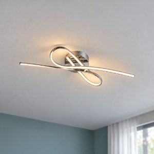 Eglo selvina plafoniera led 20,5w 3000k 69cm per soggiorno moderna cromata