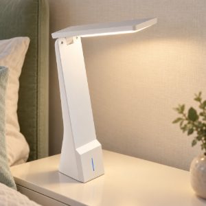 Eglo la seca abat-jour per camera da letto led 1,8w cct 3000k 5000k 26cm dimmerabile moderna bianca