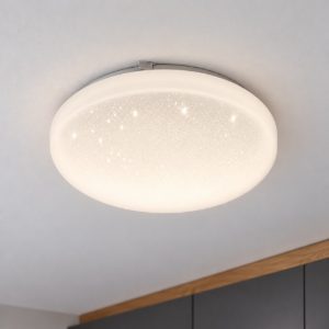 Eglo frania plafoniera led 10w 3000k 28cm per cucina moderna bianca effetto cristallo