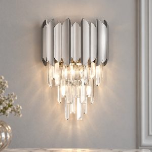 Applique da parete con pendenti classica cromo cristallo