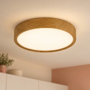 Eglo musurita plafoniera led 14,6w 3000k 34cm per cucina moderna effetto legno