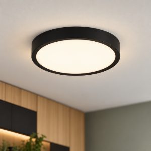 Eglo musurita plafoniera led 14,6w 3000k 34cm per cucina moderna nera