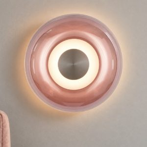 Applique tonda design moderna porpora vetro per sala da pranzo led 5w 3000k 18cm