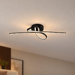 Eglo selvina 1 plafoniera led 21w 3000k 69cm per soggiorno moderna nera
