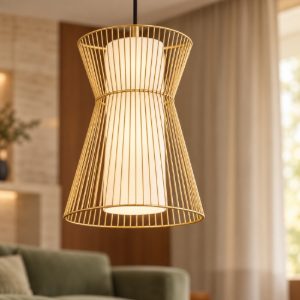 Eglo maseta lampada a sospensione 22,5cm per soggiorno moderna oro con vetro bianco
