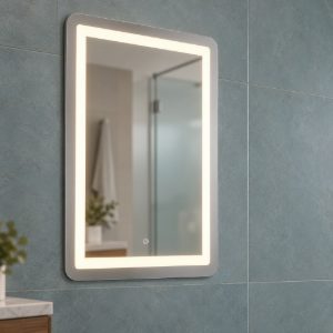 Eglo buenavista 1 specchio con luce led 15,7w cct 3000k 6500k 50cm ip44 per bagno moderna argento