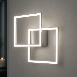 Gea luce afrodite applique da parete led 28w 3000k ad anelli quadrati bianco satinato