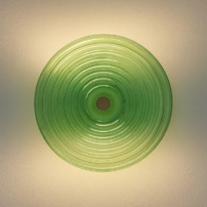 Jokey ondaluce luce applique per sala da pranzo in vetro moderna tonda verde led 10w 3000k
