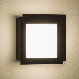 Passpartou ondaluce applique led 3000k quadrata ner per interni