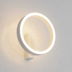 Gea luce criseide applique per comodino camera da letto led 30w 3000k ad anello bianco satinato