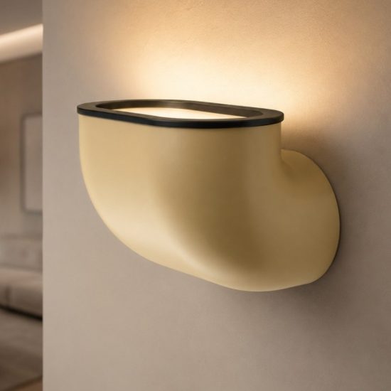 Gomito stilnovo applique caramello satinato led 26w 3000k dimmerabile