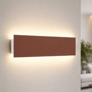 Applique ruggine led 16w cct 3000k 4000k rettangolare moderna luce indiretta a parete