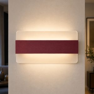 Applique led 16w cct 3000k 4000k da parete moderna bordeaux 26cm