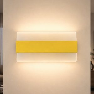 Applique led 16w cct 3000k 4000k moderna da parete giallo girasole 26cm