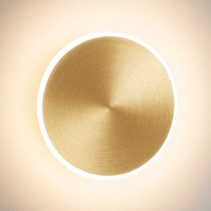 Gea luce fortuna applique led 20w 3000k oro rotonda moderna