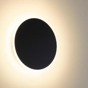 Gea luce fortuna applique da parete led 28w 3000k circolare nero