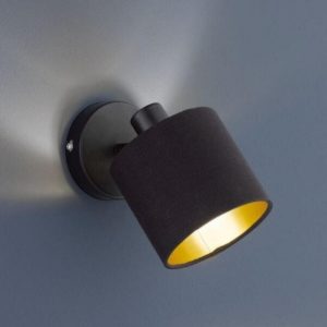 Applique da parete con luce orientabile nero oro