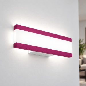Applique led 14w cct 3000k 4000k moderna da parete magenta 28cm