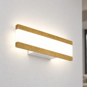 Applique da parete led 14w cct 3000k 4000k 28cm moderna oro opaco