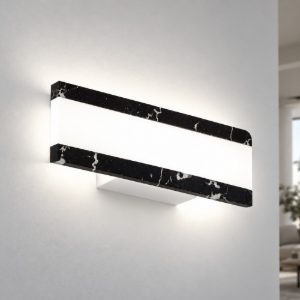 Applique moderna marmo nero led 14w cct 3000k 4000k