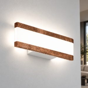 Applique led 14w cct 3000k 4000k 28cm da parete moderna foglia rame