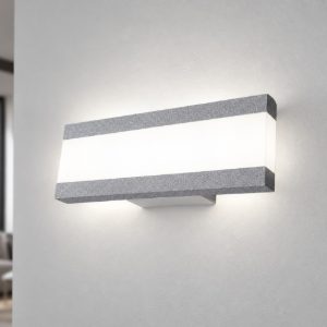 Applique da parete led 14w cct 3000k 4000k moderna grigio perla 28cm