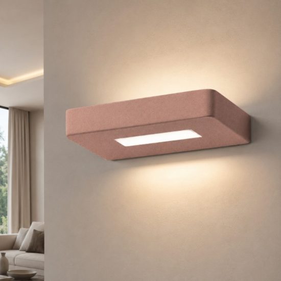Applique moderna oro rosato 18 cm led biemissione 20w cct 3000k 4000k
