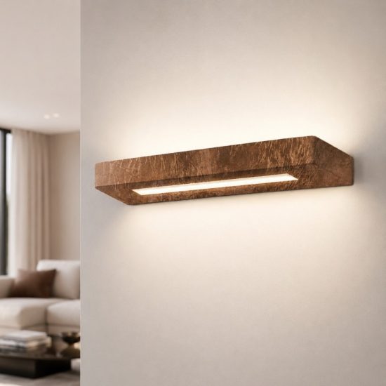 Applique led 28w cct 3000k 4000k moderna 30 cm decoro foglia rame biemissione