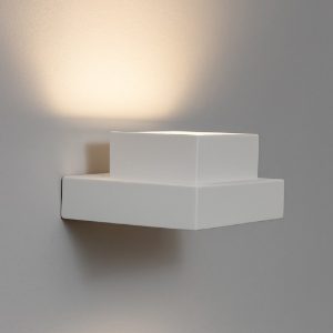 Sforzin tecnico applique moderna sibari quadrato gesso bianco gx53