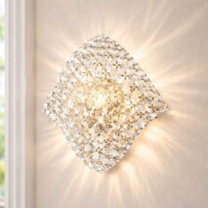 Applique classica da parete per soggiorno vela di cristallo design elegante