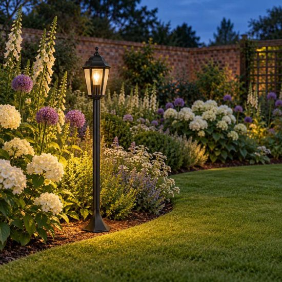 Eglo laterna 4 lampione da giardino 100cm ip44 classico a lanterna nero