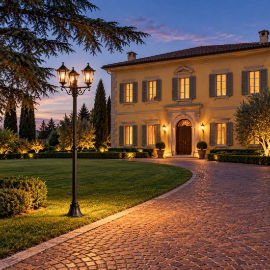 Eglo laterna 4 lampione da giardino 3 luci 192cm ip44 classico a lanterna nero
