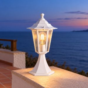 Eglo laterna 5 lampioncino da giardino 38,5cm ip44 classico a lanterna bianco